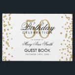 Livre D'or Parties scintillant Gold 50th Birthday Party Confe<br><div class="desc">Élégant modèle blanc Confetti de la Parties scintillant d'or du 50e anniversaire.</div>
