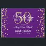 Livre D'or Parties scintillant Gold 50th Birthday Party Confe<br><div class="desc">Élégante Parties scintillant d'or du 50e anniversaire Confetti Purple modèle.</div>