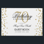 Livre D'or Parties scintillant Gold 70th Birthday Party Confe<br><div class="desc">Élégant modèle blanc Confetti de la Parties scintillant d'or du 70e anniversaire.</div>