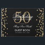 Livre D'or Parties scintillant Gold Black 50th Birthday Party<br><div class="desc">Élégante Parties scintillant d'or du 50e anniversaire Confetti modèle noir.</div>