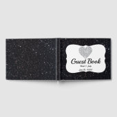 Livre D'or Parties scintillant noire Diamond Heart Guestbook (Complet)