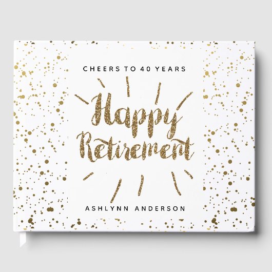 Livre D'or Parties scintillant or et retraite Pois (Recto)