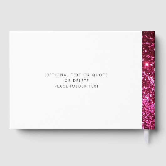 Livre D'or Parties scintillant rose chaud rayure moderne douc (Verso)