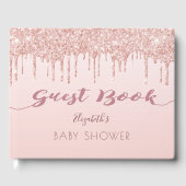 Livre D'or parties scintillant rose or goutte Baby shower gla (Recto)