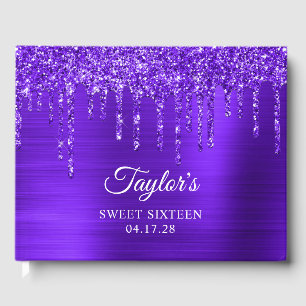 Livre D'or Parties scintillant violet de goutte à goutte Glam