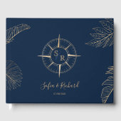 Livre D'or Passeport Destination Mariage Palm Compass Monogra (Recto)