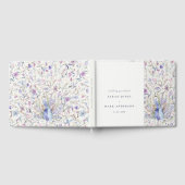Livre D'or Pastel Classy Aquarelle Florale Peacock Mariage (Complet)