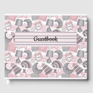 LIVRE D'OR PASTEL ROSE GRAY BLANC BÉBÉ OBJETS DE FILLE