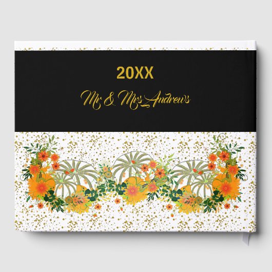 Livre D'or Patch Citrouille blanc Halloween Bash Floral Vert (Verso)