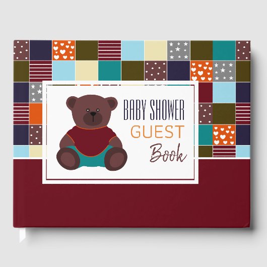 Livre D'or Patchwork Teddy Bear, Baby shower (Recto)