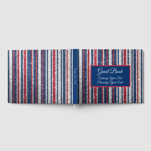 Livre D'or Patriotique rouge blanc Parties scintillant Motif  (Complet)