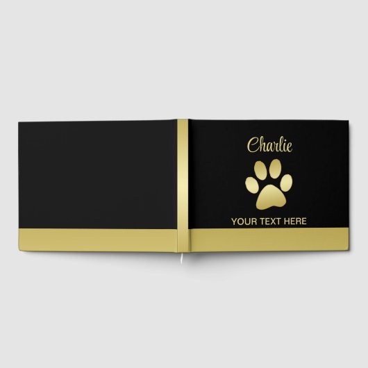 Livre D'or Paw chien brillant or sur arrière - plan noir (Complet)
