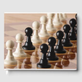 Livre D'or Pawns on Chess Board Date de l'événement à Spine (Recto)