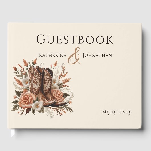 Livre D'or Pays élégant moderne Occidental- Fleurs (Recto)