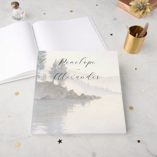 Livre D'or Paysage aquarelle bleu serein