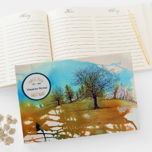 Livre D'or Paysage arboré Aquarelle Art Location de vacances