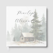 Livre D'or Peaceful Muted Watercolor Cabin Scene (Recto)