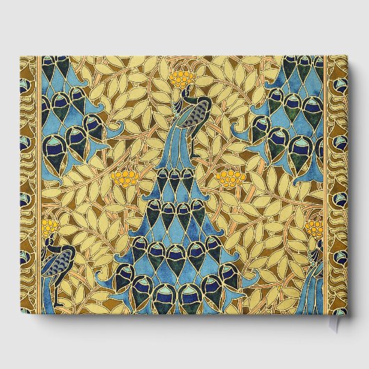 Livre D'or Peacocks Birds Rowan Trees Art Nouveau (Verso)