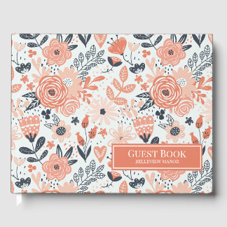Livre D'or Pêcher Floral Motif Vacances Maison ou Locations I