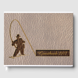 Livre D'or Pêcheur en cuir doux
