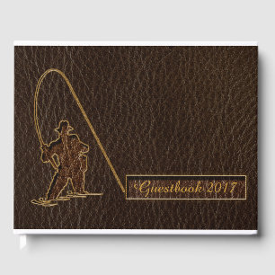 Livre D'or Pêcheur en cuir foncé