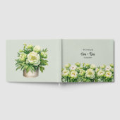 Livre D'or Peine verte et blanche Mariage élégant (Complet)