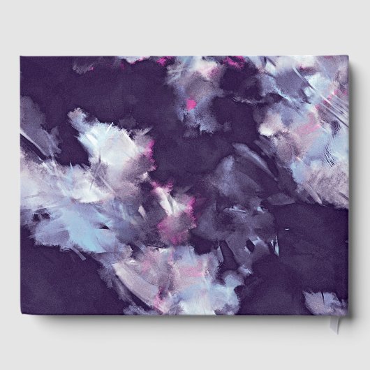 Livre D'or Peint en violet et or Quinceanera Abstraite (Verso)