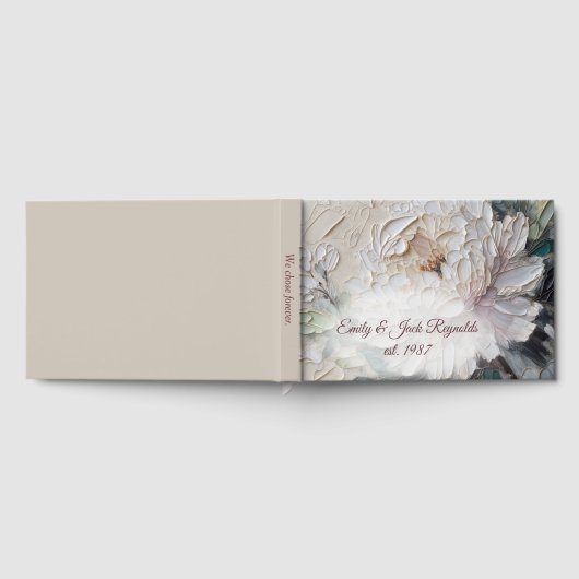 Livre D'or Peinture Abstraite d'Impasto de Pivoine Blanche de (Complet)