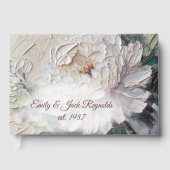 Livre D'or Peinture Abstraite d'Impasto de Pivoine Blanche de (Recto)