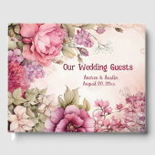 Livre D'or Peonies roses Asters Mariage Floral (Recto)