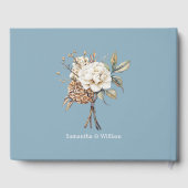 Livre D'or Peony et Hydrangea Mariage bleu Poudre (Verso)