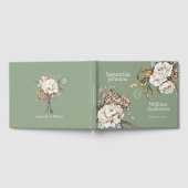 Livre D'or Peony moderne et Hydrangea Mariage vert olive (Complet)