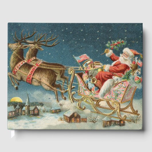 Livre D'or Père Noël Antique Sleigh Reindeer (Recto)