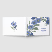 Livre D'or Périwinkle bleu Floral Mariage moderne (Complet)