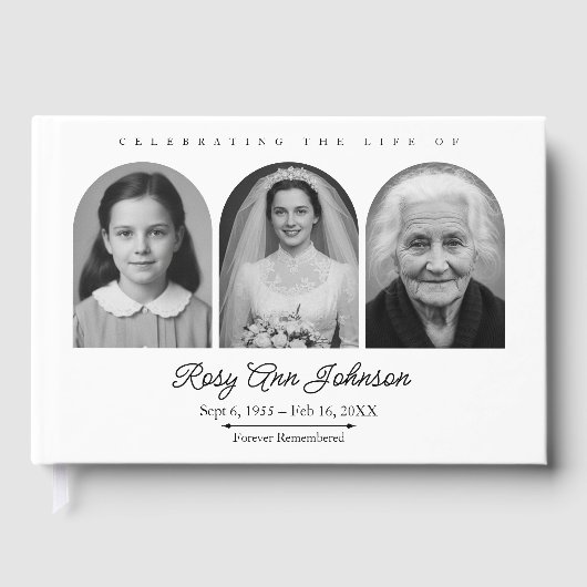 Livre D'or Personalized Memorial Funeral Photo (Recto)