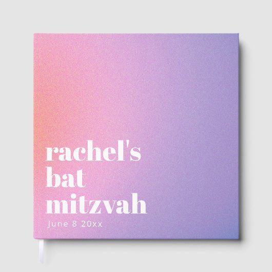 Livre D'or Personalized Trendy Lavender Purple Bat Mitzvah (Recto)