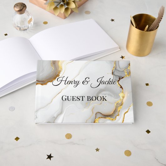 Livre D'or Personalized Wedding Guest Book (Recto ouvert)