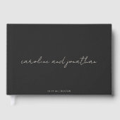 Livre D'or Personalized Wedding Name Elegant Black Script (Recto)