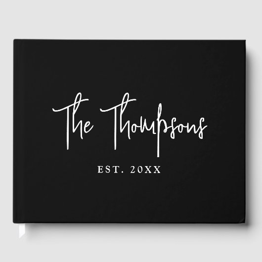 Livre D'or Personnalisé Avec Noms Élégant Script De Calligrap (Recto)