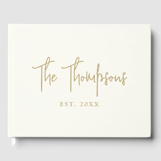 Livre D'or Personnalisé Avec Noms Élégant Script De Calligrap (Recto)