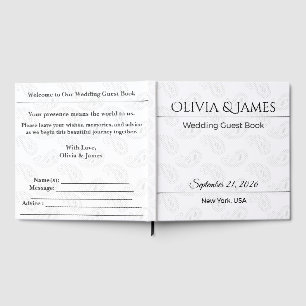 Livre d'or personnalisé de mariage Minimaliste