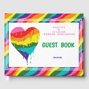 Livre D'or Personnalisé LGBT Rainbow Heart Mariage