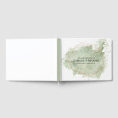 Livre d'or personnalisé Mariage d'aquarelle verte (Complet)