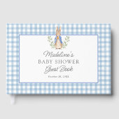 Livre D'or Peter Rabbit Blue Gingham Baby Shower (Recto)