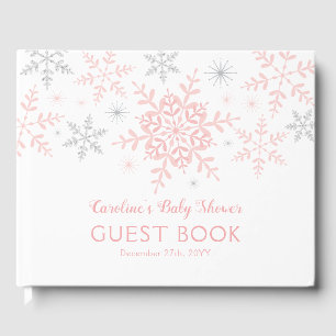 Livre D'or Petit Baby shower Fille Flamme de Neige en Argent 