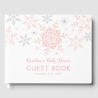 Livre D'or Petit Baby shower Fille Flamme de Neige en Argent 