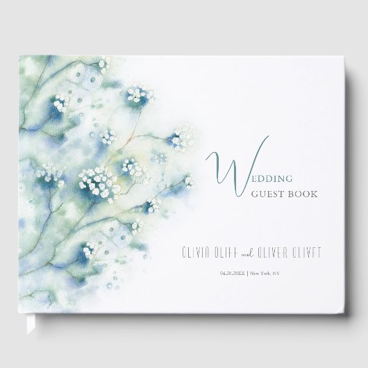 Livre D'or Petit Mariage de fleurs blanches (Recto)