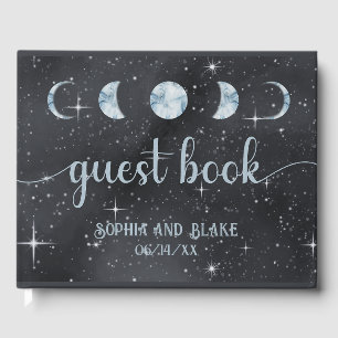 Livre D'or Phases de la Lune de nuit étoilée Mariage céleste