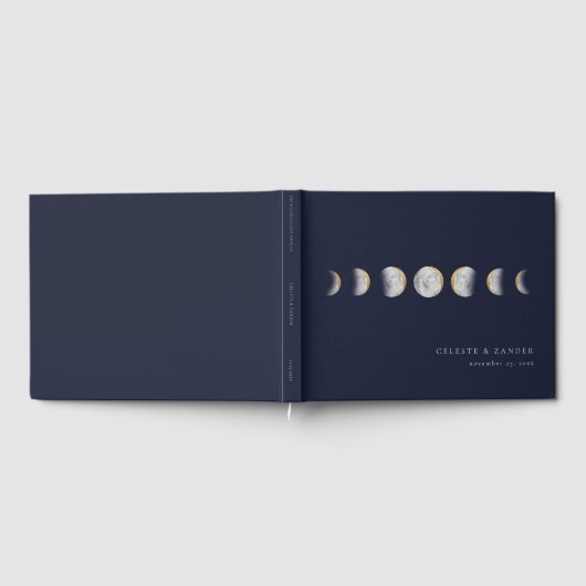 Livre D'or Phases de lune dorée Mariage moderne (Complet)