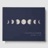 Livre D'or Phases de lune dorée Mariage moderne (Recto)